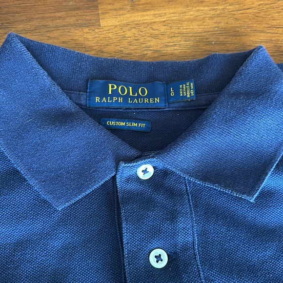 Polo Ralph Lauren Shirt Mens Large Blue Custom Slim Fit Jersey Polo Preppy Golf - Picture 2 of 4